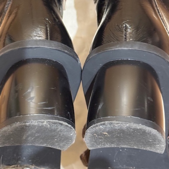 GANNI Buckles Tall Black Patent Boots - Picture 10 of 15